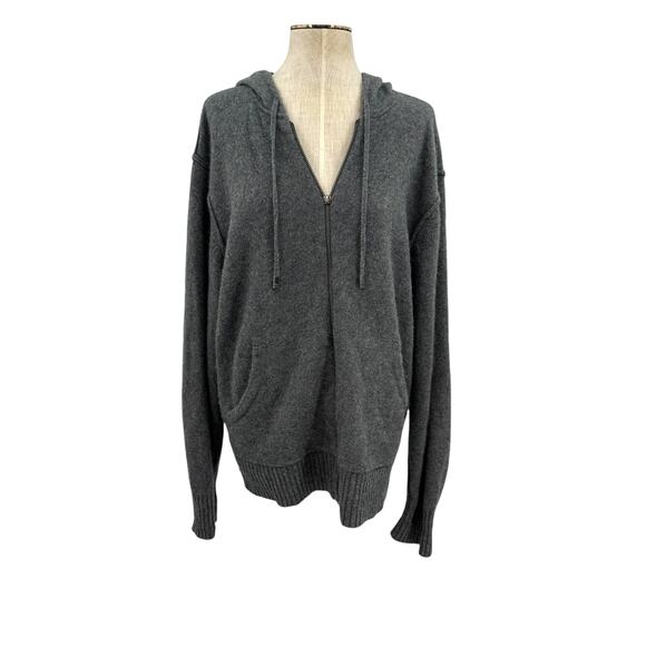 Juicy Couture Cashmere Hoodie Sweater Full Zip Knit Gray Size XXL - Picture 1 of 13